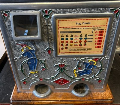 Jennings 10c Dutch Boy Gooseneck Slot Machine / Side Mint Vender