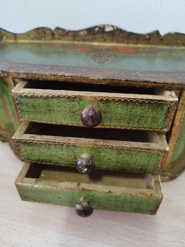 Vintage wooden jewelry box with drawers, 1970s. Florentine craftsmanship (Italy) - Picture 3 of 14