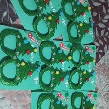 Midwood Brands Christmas Tree Novelty Costume Glasses Green Glitter One Size