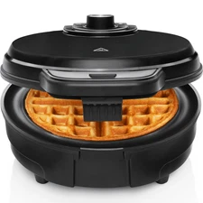 Chefman Spill Proof Belgium Waffle Machine with Selector, Non-Stick Board-Black