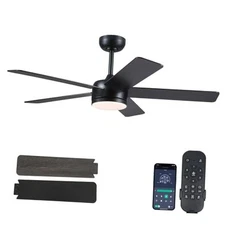 46" Ceiling Fans with Lights - Low Profile Ceiling Fan with Lights 46IN Black