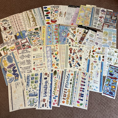 Stickerbögen Posten 50 Sommer Spaß Urlaub Bordüren Strand Geburtstag sortiert