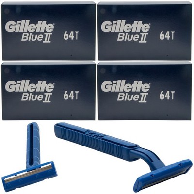 Gillette Blue II Rasierer Einweg Einwegrasierer 4 x 64 Stück 2 Klingen