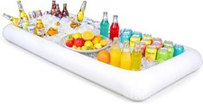 Bar buffet inflable para servir hielo con tapón de drenaje - Bandeja para ensaladas de alimentos y bebidas