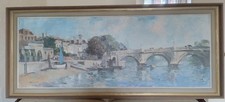 Stanley Orchart Original Oil on Board | Richmond Bridge|Signed Framed 133 x 56cm