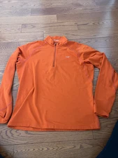 Arc'teryx 1/4 Zip Pullover Shirt Mens Size XL Orange Polyester Blend Thetis