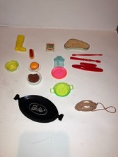 Vintage Barbie Doll Kitchen Food Dishes Accessories phone Lot