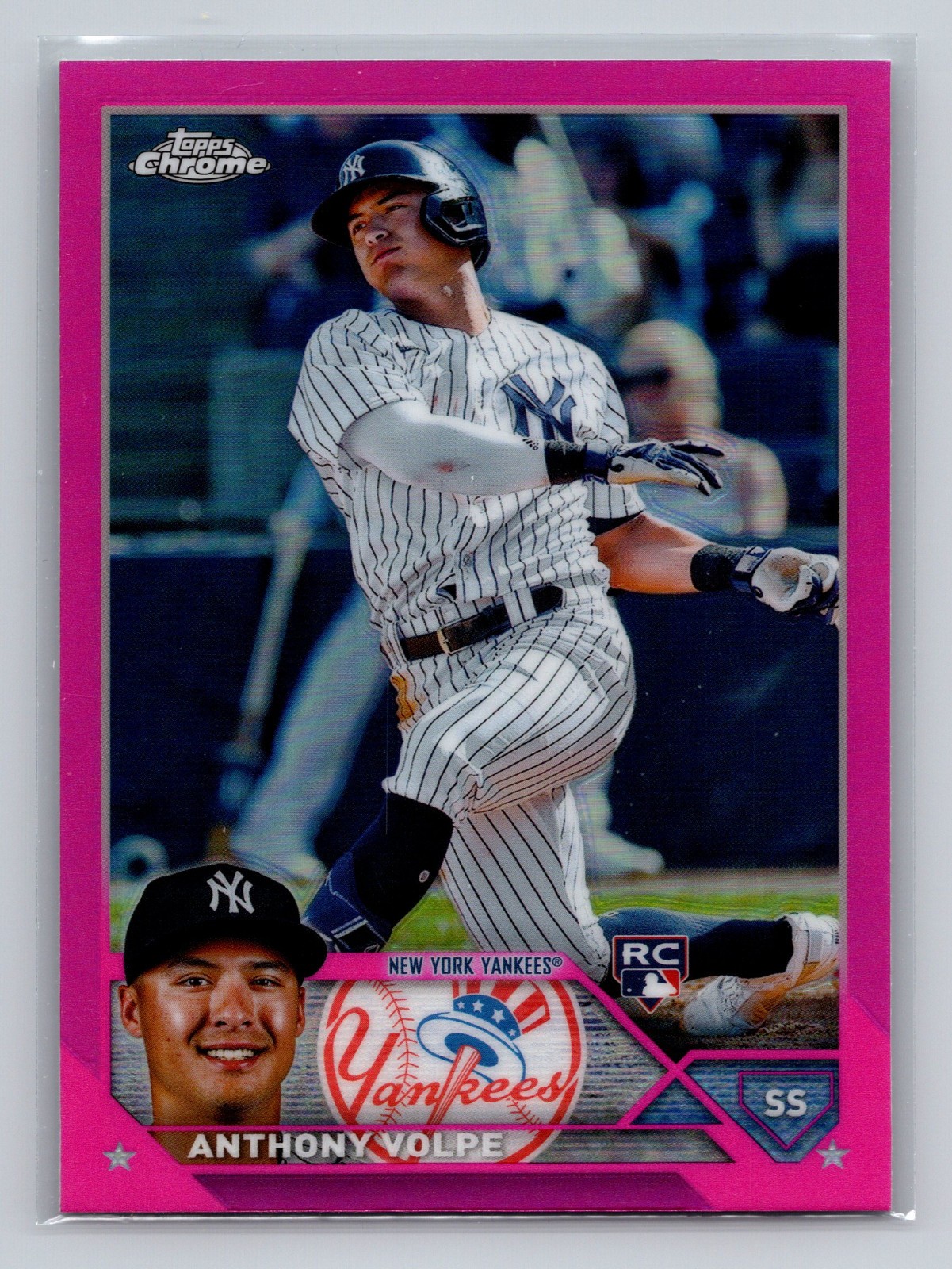 2023 Topps Chrome - Anthony Volpe #4 Pink Refractor (RC)