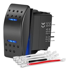 Nilight Momentary Rocker Switch (ON)-Off-(ON) Toggle Switches DPDT 7Pin 12V 24V