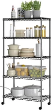 Solid Steel Wire Shelving Storage Unit Adjustable Shelves Organizer Rack, for Ho