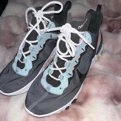 Nike React Element 55 Ocean Cube Low Top Lace Up Colorblock Sneakers BQ6166-300