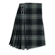 Scottish Clan Fraser Grey Tartan Kilt For Men Traditional Acrylic Wool Kilt