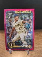 2024 Topps Chrome - Abner Uribe #276 Magenta Speckle Refractor /350 (RC)