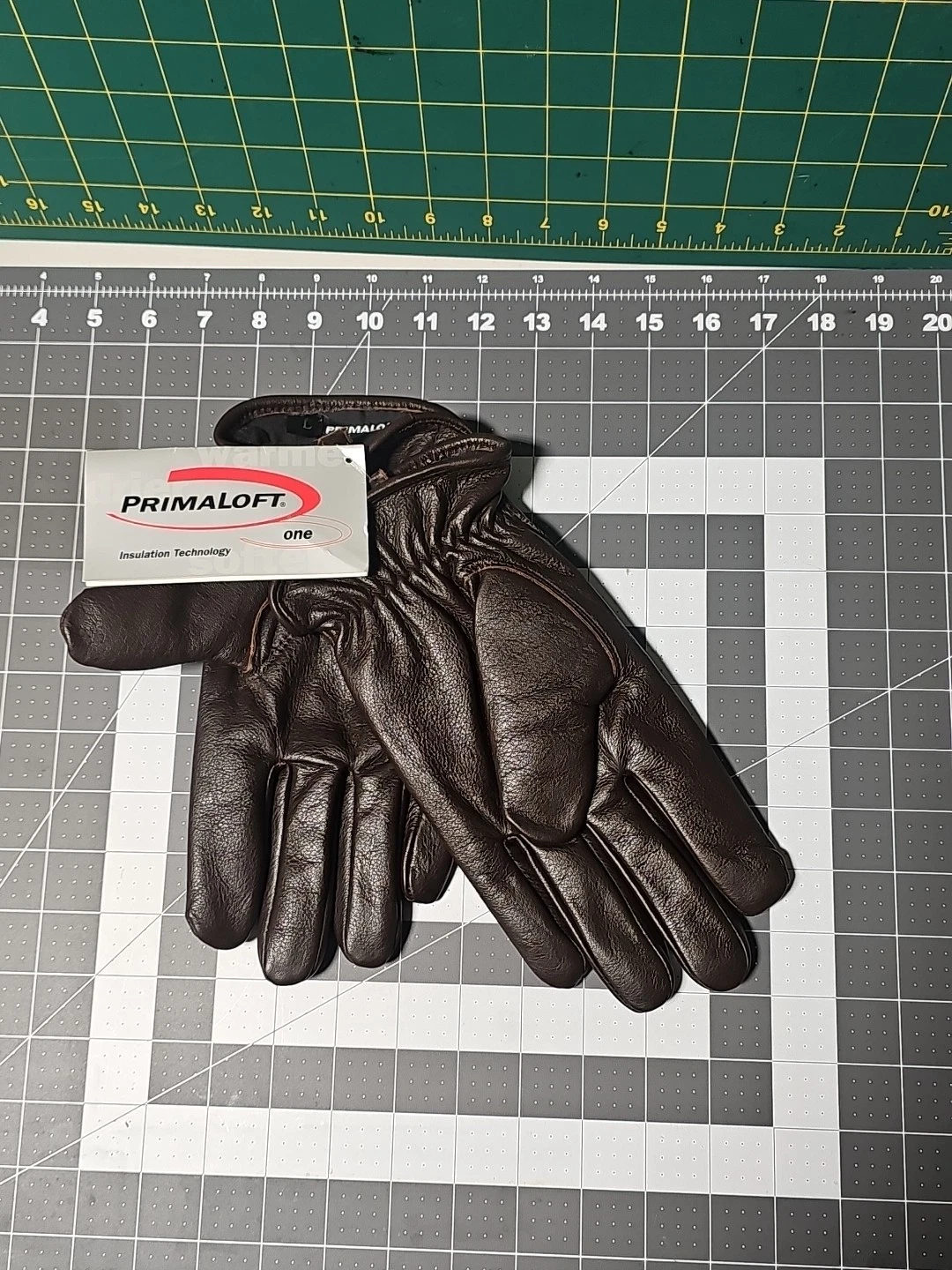 Primaloft Men's Brown Leather Gloves Size L NWT