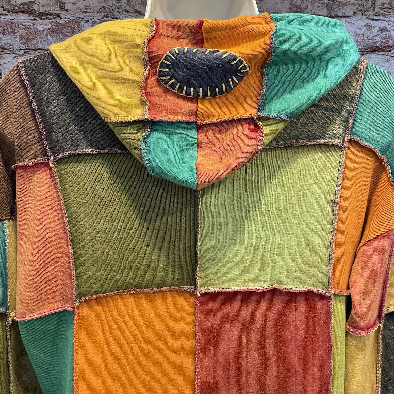 Unbranded Patchwork Boho Hoodie Jacket Cotton Fes… - image 5