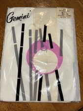 Vintage Gemini Extra Long Seamless Mesh Luxury Stockings White Size 11
