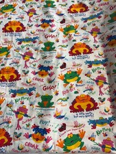 cotton fabric by the yard- Frogs and Bugs