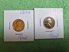 2 - 1957 Proof Lincoln Wheat Cents BU/ RD
