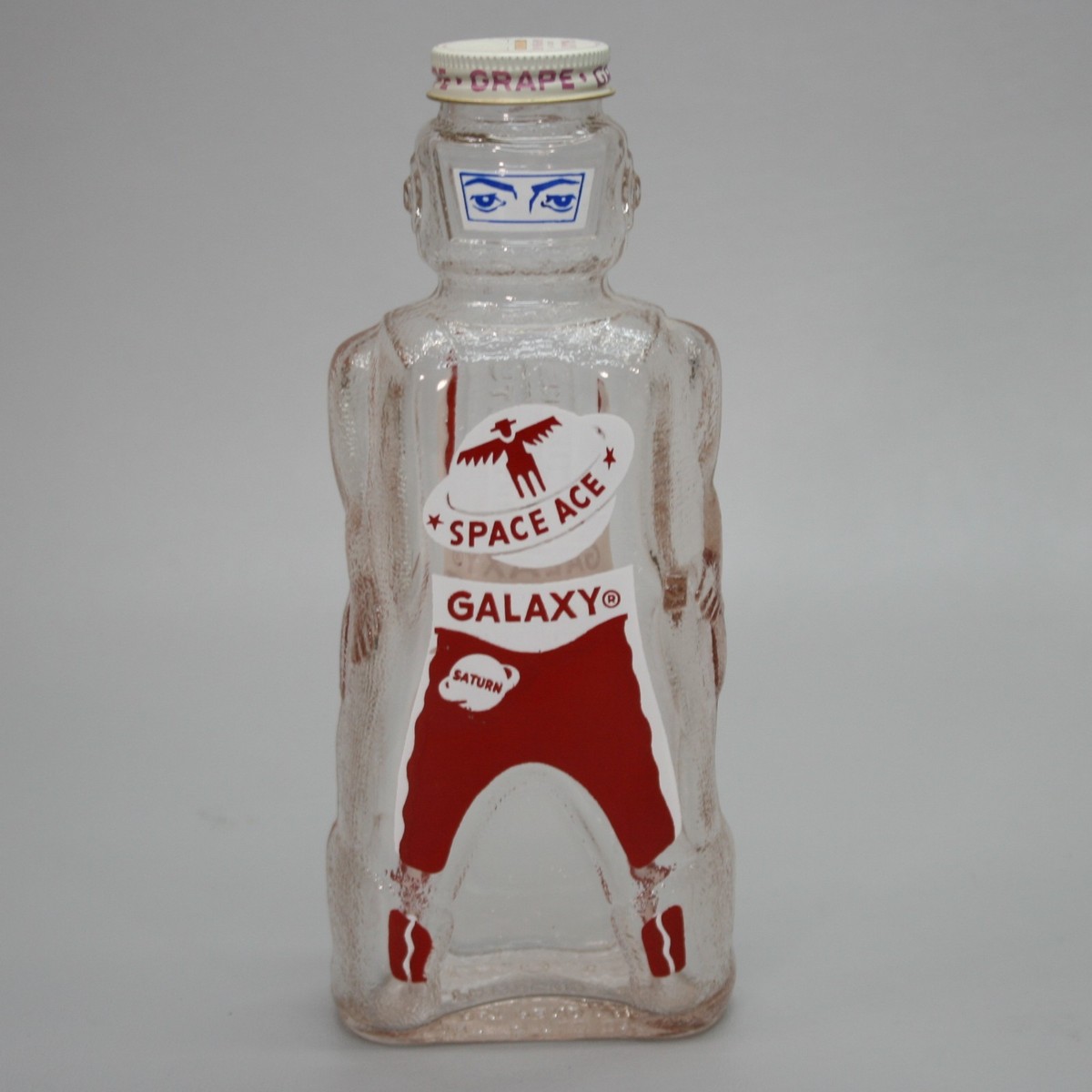 Vintage Galaxy Space Man Space Ace Red Grape Punch Syrup Glass