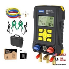 Set of 2 Clamp Thermometers  1 Digital HVAC Gauge  3 Hoses  LM150