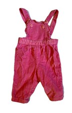 McKids McDonalds Vintage Overalls 12 Mth Pink Corduroy 80's Flower Button Ruffle