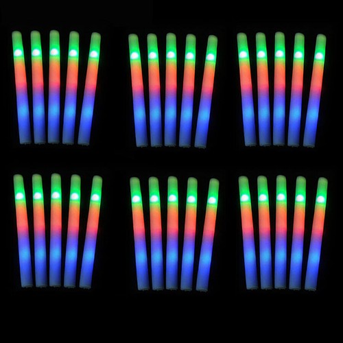 30Pcs Multicolor LED Foam Glow Stick Fluorescent Light For Concert Wedding Party - Picture 3 of 9