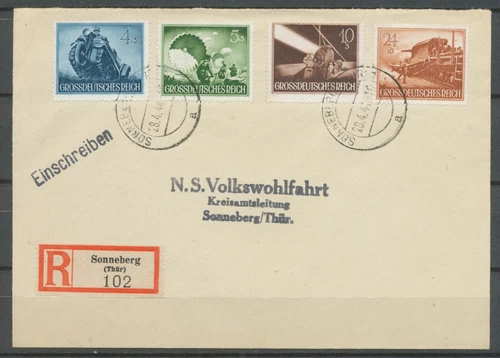 28-4-1944 superb registered Cover from SONNEBERG H2385