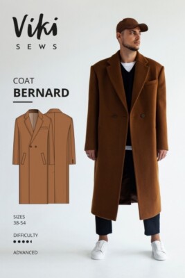 Vikisews Schnittmuster Bernard Mantel Herren UK 28-44