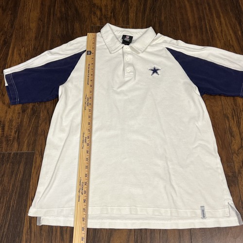 Dallas Cowboys Men’s Reebok NFL Team Apparel White Polo Shirt Size L - Picture 7 of 14