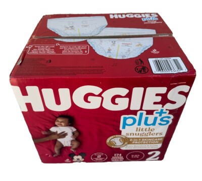Huggies Little Snugglers 2in1 Skincare Protection Diapers (174) Size 2 Mickey