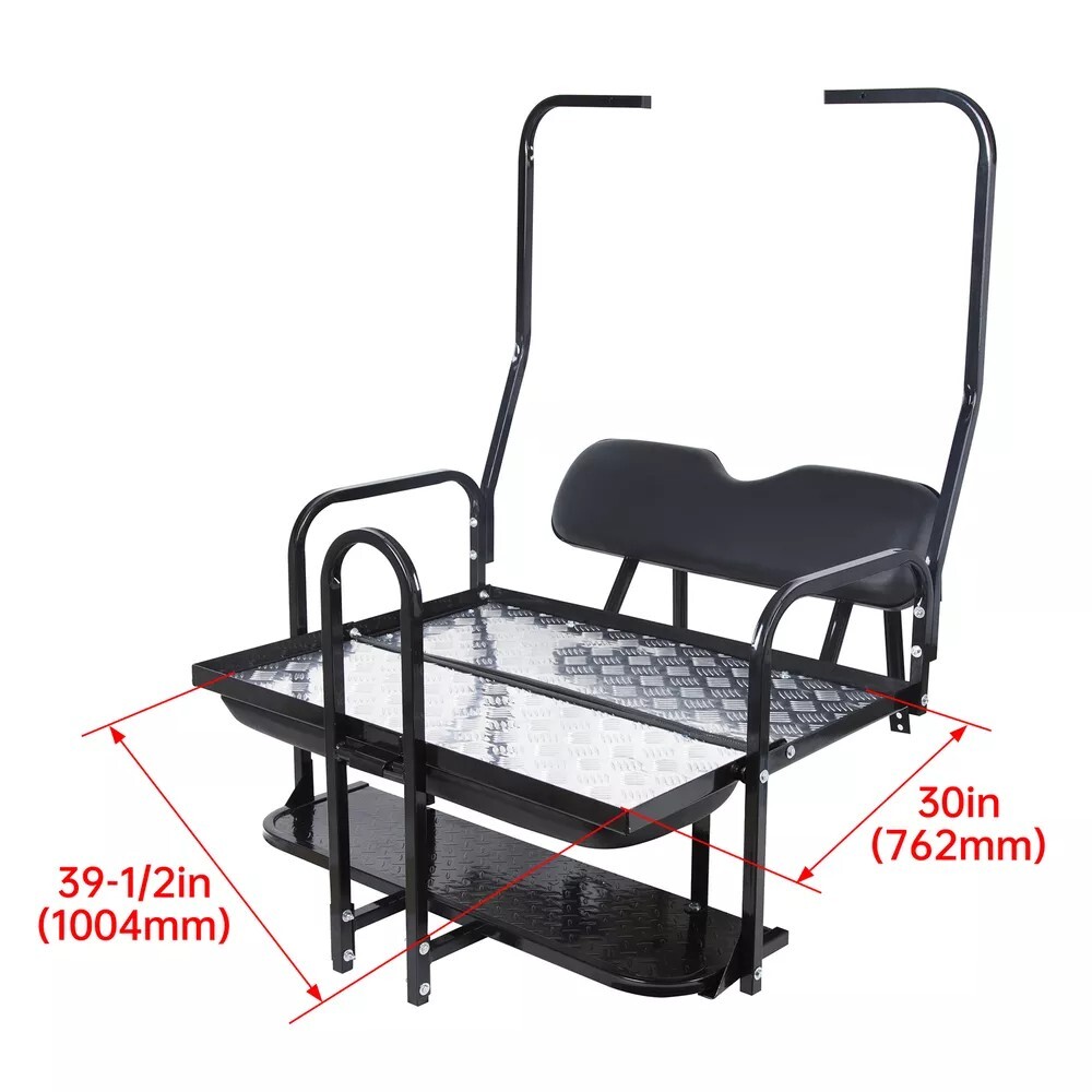 Club Car DS 1982-2000.5 Golf Cart Flip Folding Rear Seat Kit with Grab Bar