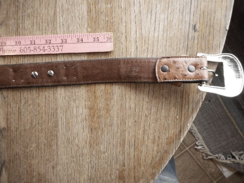 Western Belt Vintage Women Genuine Leather Concho Southwestern Cow Girl Ostrich - Picture 8 of 10