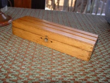 Primitive 1930s Wooden Handmade Locking Pencil Box