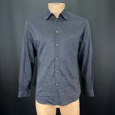 Hugo Boss Men  s Dark Grey Button-Up Dress Shirt Size Small Neck 15 in