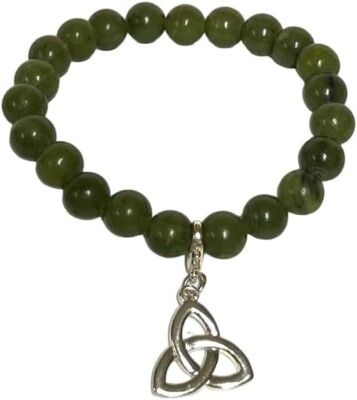 JC Walsh & Sons Connemara Marble Celtic Charm Bracelet with Trinity Knot Charm