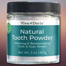 Natural Tooth Powder, Remineralizing Tooth Powder, 3 oz Glass Jar