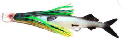 10'' Live Ballyhoo Trolling Fishing Lure Chugger Rigged Mahi Tuna Marlin Wahoo
