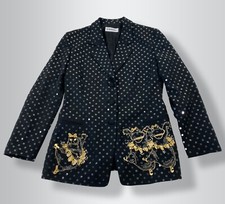Vtg 1990 Rare Iceberg X Disney Fantasia Black Sequins Blazer Jacket Womens Sz 42