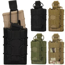 Tactical Molle 5.56 9mm Single Mag Pouch Military Pistol Rifle Magazine Holster