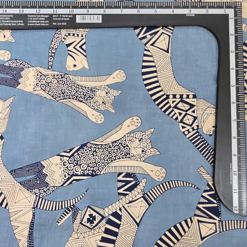 25 Yard Indian Cotton Handmade Print Fabric Sanganeri Hand Block Printed Fabric - Image 3 of 3