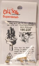 Cal-Scale #228 Steam Loco Domes (Brass Castings) -- Auxiliary Dome w/Fittings