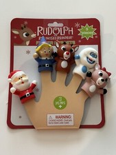 Rudolph The Red Nosed Reindeer Christmas Holiday 5 Piece Finger Puppets- New