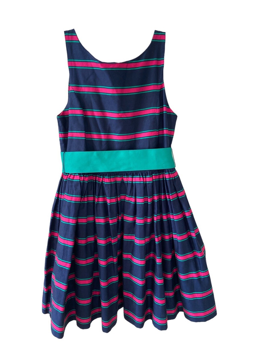 blue dress for baby girl Fringed Striped Polo Mini Dress – English Factory main image 1