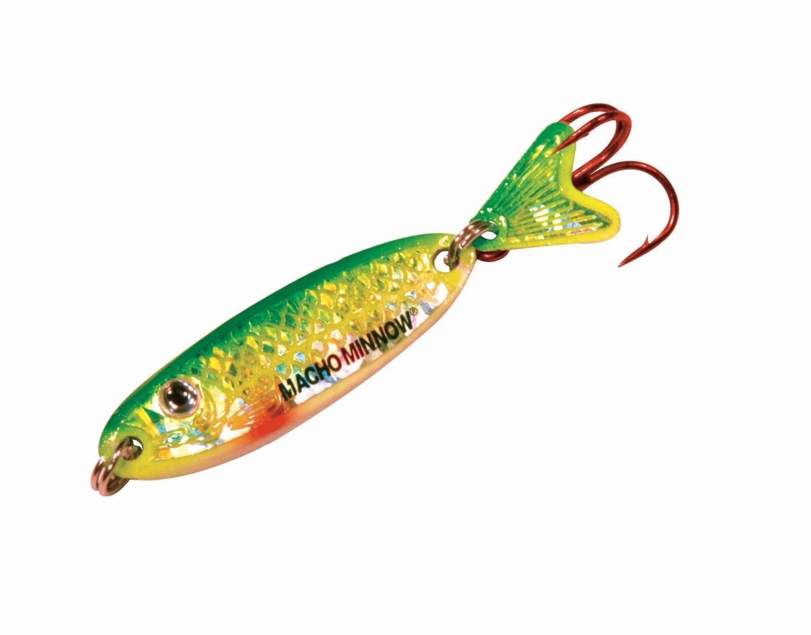 NORTHLAND TACKLE Macho Minnow Jig - 1.25 Inch, 1/64 Oz - #8 Hook With Super-GLO Rainbow Finish - For Perch, Crappie, Walleye