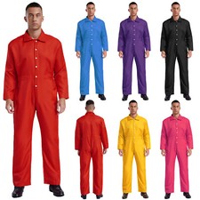 Men's Jumpsuit Premium Overalls Dustproof Coverall Worker Rompers Turn-down