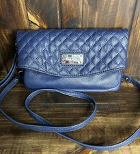 Nine West Navy Blue Quilted Purse w/ chain Crossbody Handbag