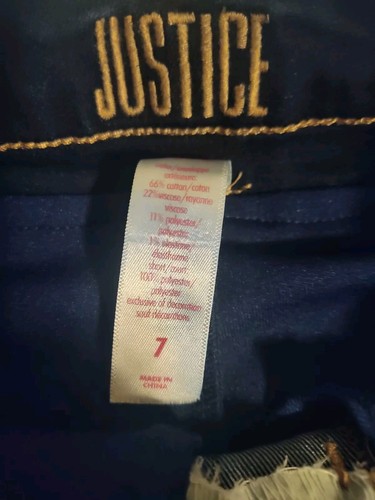 Justice Jean Blue Denim Skirt Skort Girls Size 7 - Picture 5 of 5