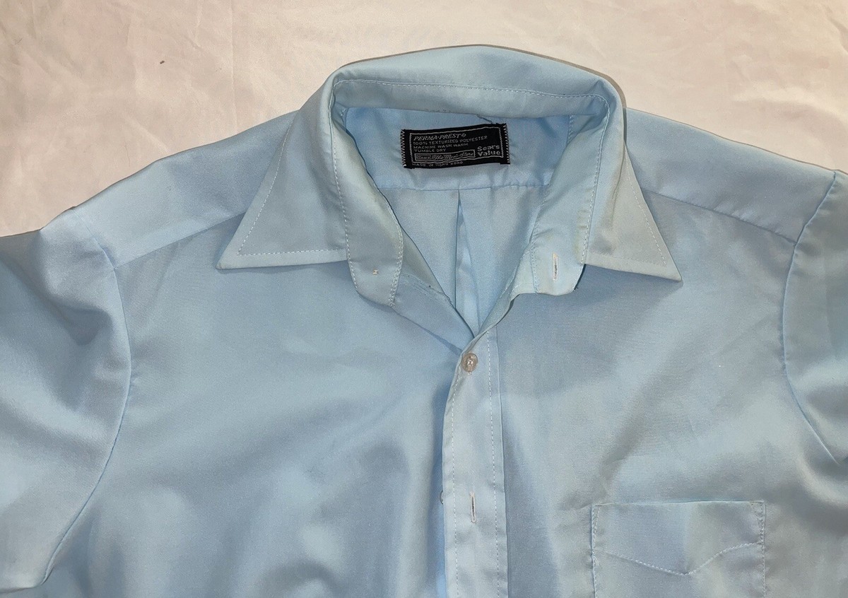トップス SEARS PERMA-PREST L/S SHIRT Vintage 70s Sears Kings Road Perma Prest Long Sleeve Button