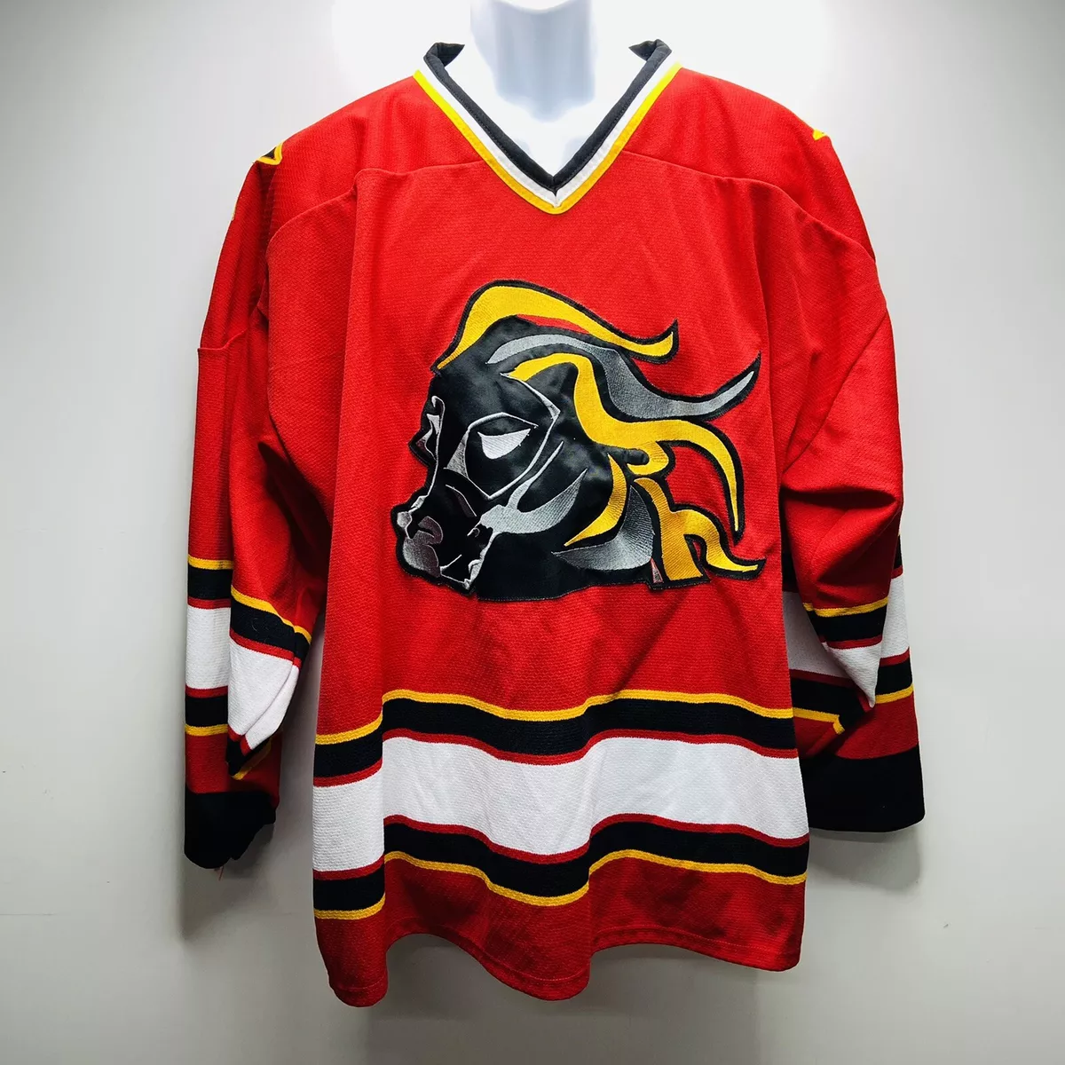 Blank Calgary Flames Old Jerseys - Athletic Knit CAL681BK CAL682BK