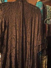 CHOCOLATE BROWN ARTDECO STEVIE NICK'S STYLE LACE GYPSY BOHEMIAN DELUXE DUSTER